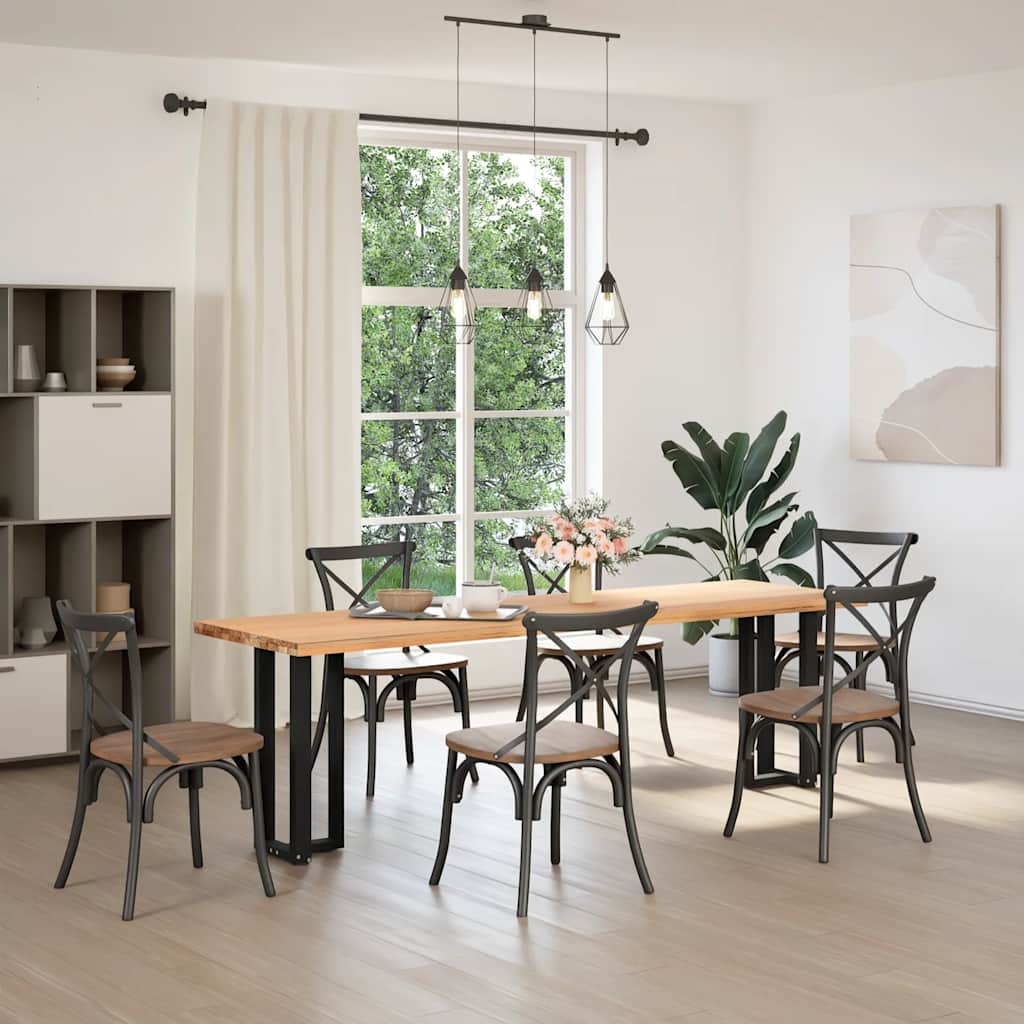 2 db fekete, T-alakú acél konzolasztal láb 38x25x(72-73) cm