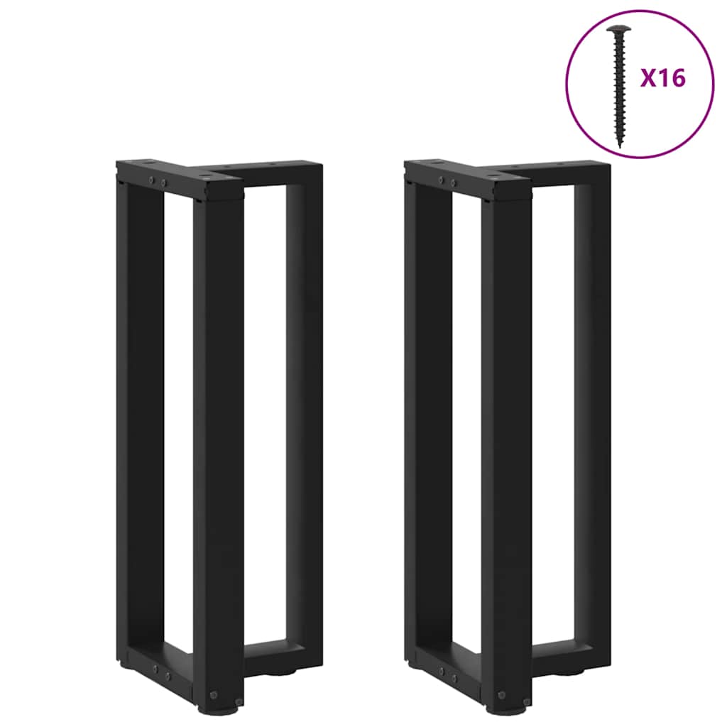 2 db fekete, T-alakú acél konzolasztal láb 38x25x(72-73) cm