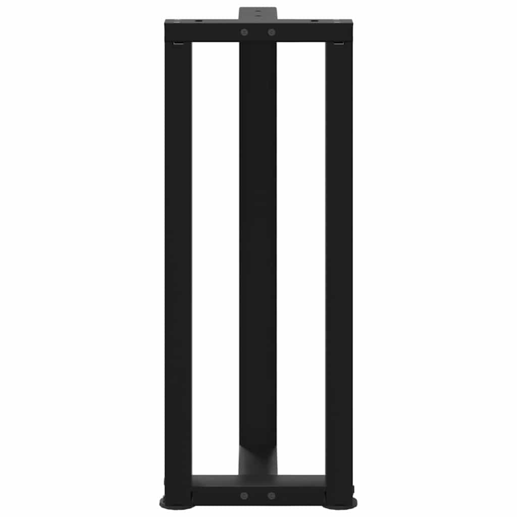 2 db fekete, T-alakú acél konzolasztal láb 38x25x(72-73) cm