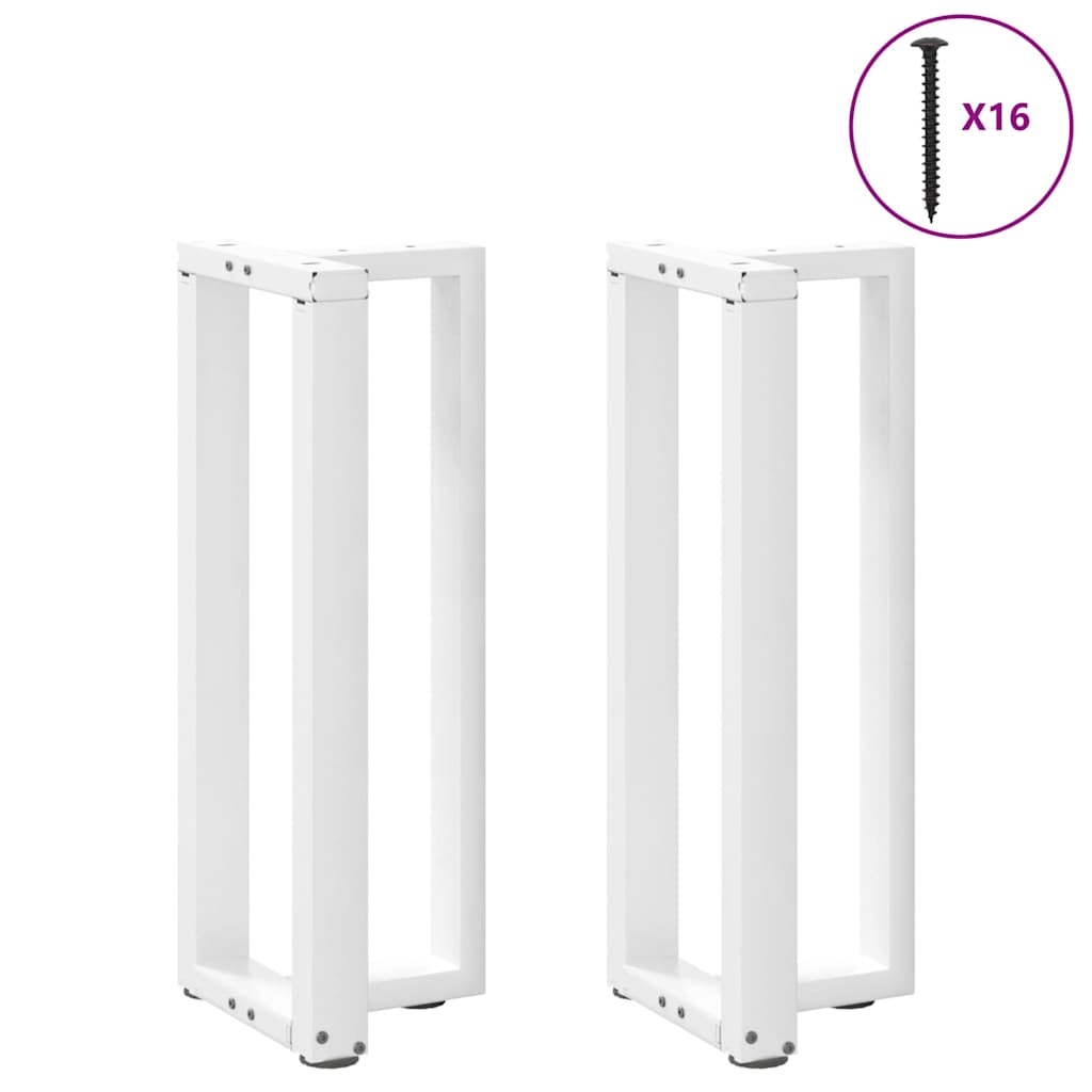 2 db fehér, T-alakú acél konzolasztal láb 38x25x(72-73) cm