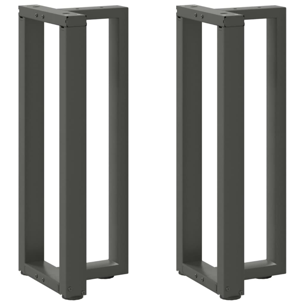 2 db antracitszürke T-alakú acél konzolasztal láb 38x25x(72-73) cm