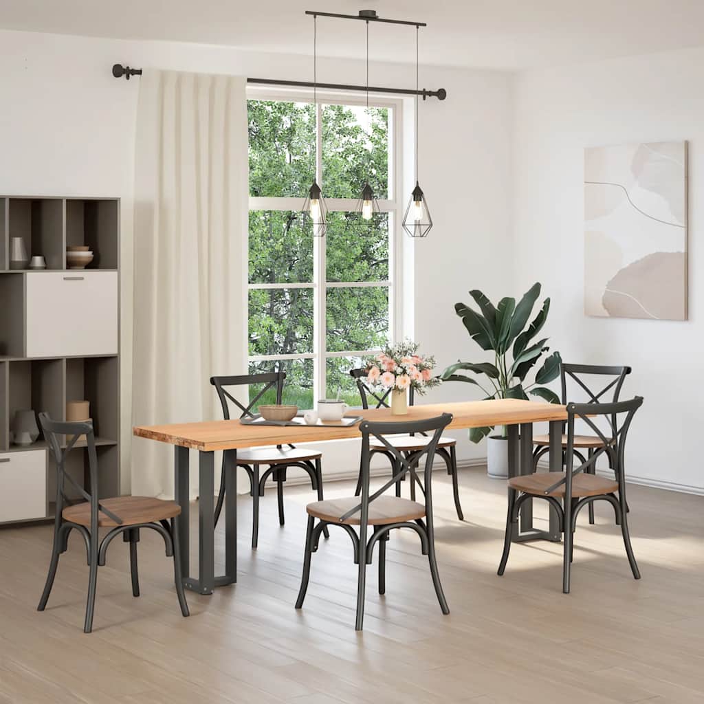 2 db antracitszürke T-alakú acél konzolasztal láb 38x25x(72-73) cm