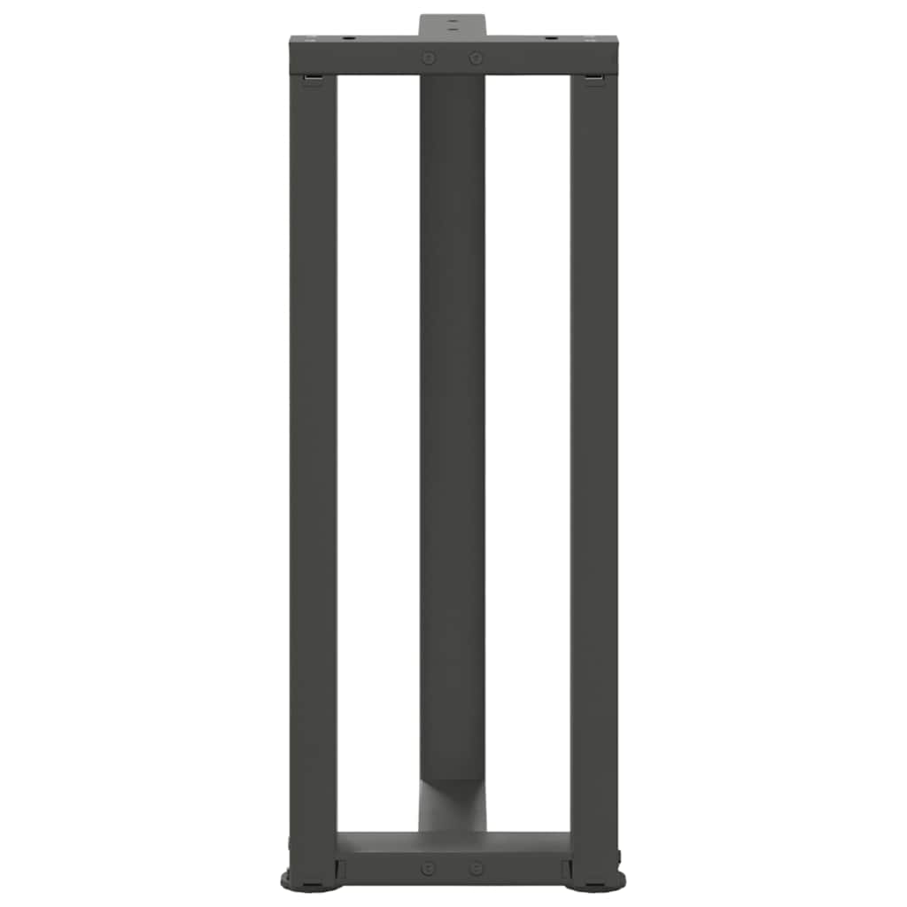 2 db antracitszürke T-alakú acél konzolasztal láb 38x25x(72-73) cm