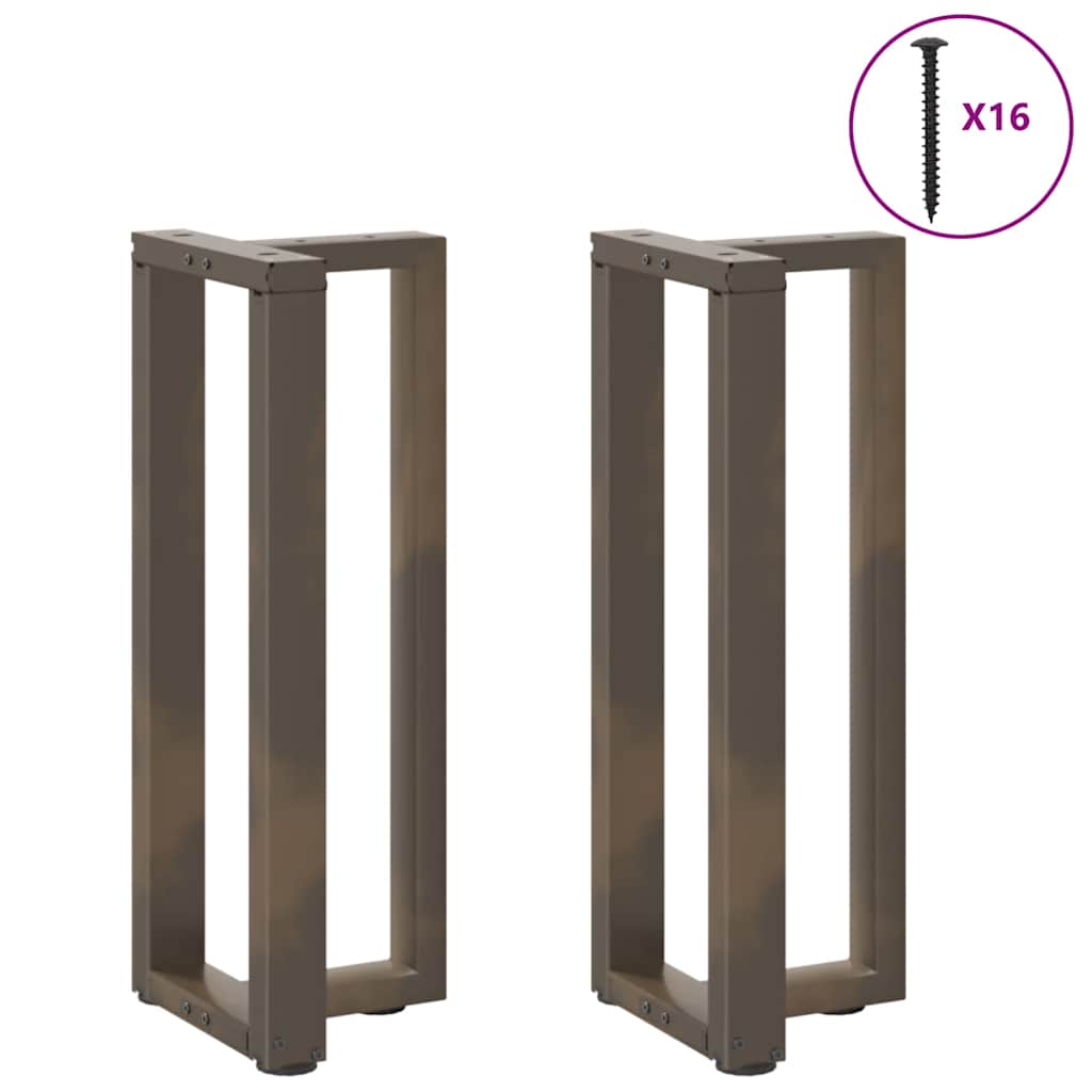 2 db fekete, T-alakú acél konzolasztal láb 38x25x(72-73) cm