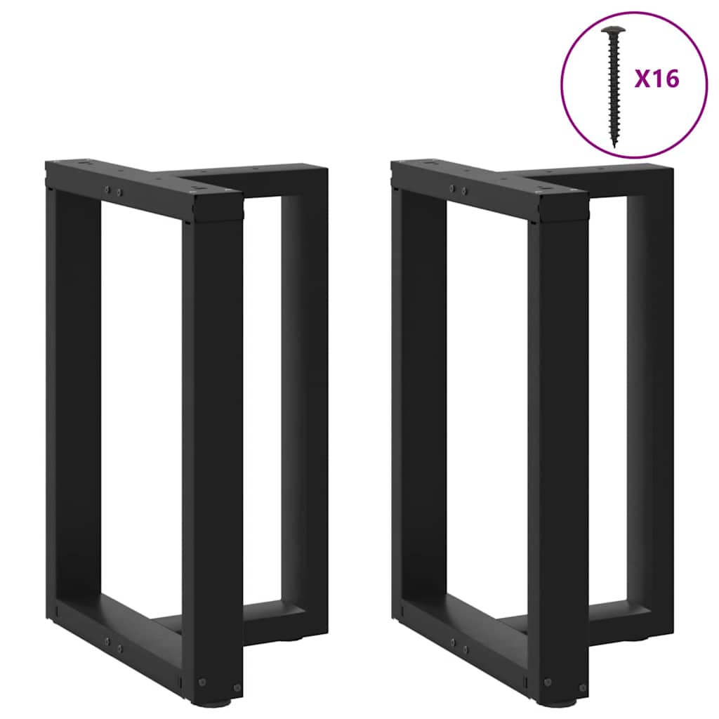 2 db fekete, T-alakú acél étkezőasztal láb 50x35x(72-73) cm