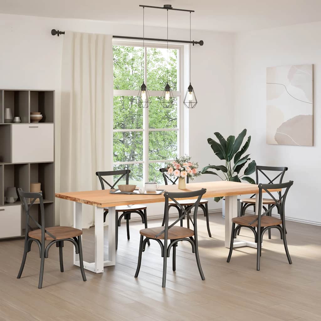 2 db fehér, T-alakú étkezőasztal láb 50x35x(72-73) cm acél étkezőasztal láb
