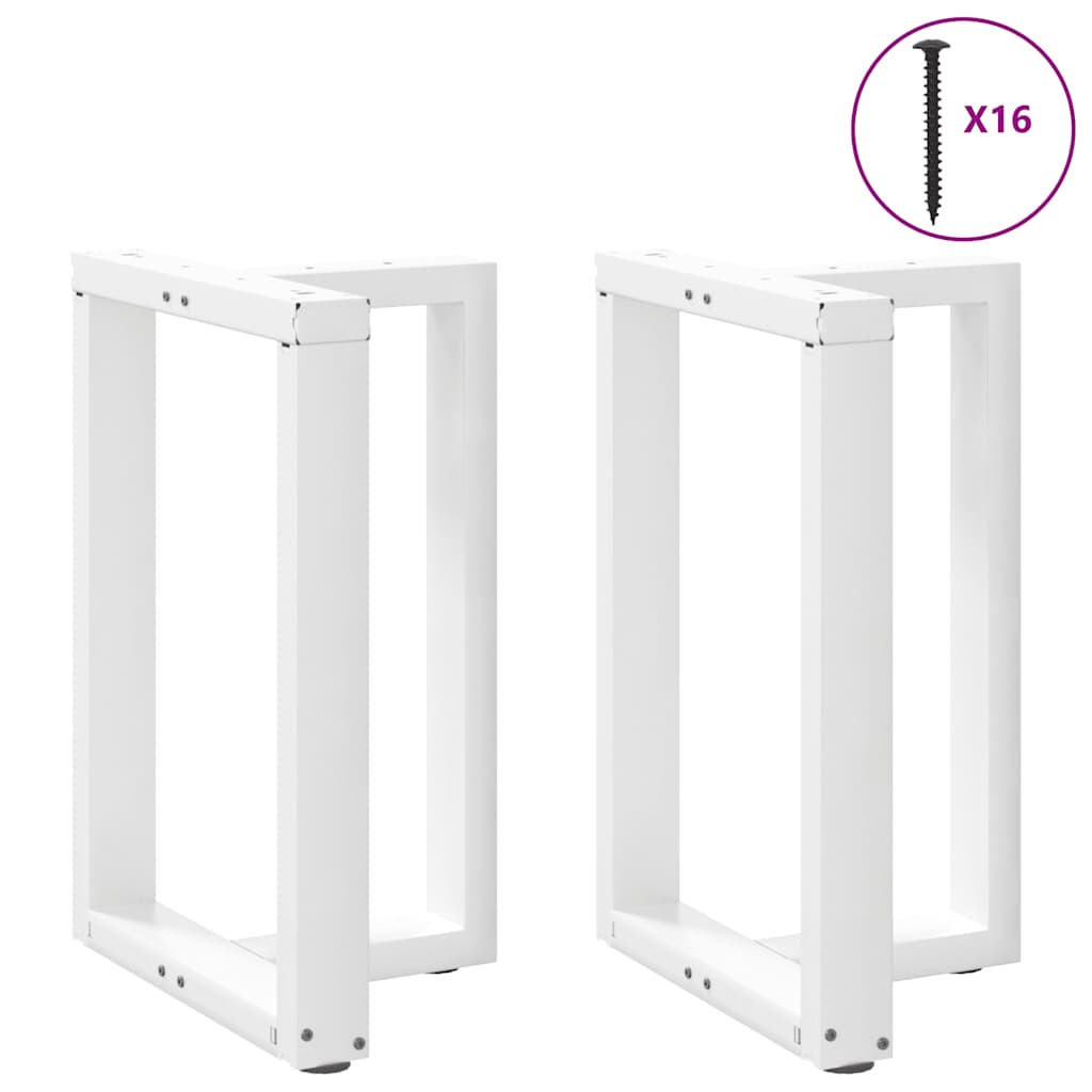2 db fehér, T-alakú étkezőasztal láb 50x35x(72-73) cm acél étkezőasztal láb