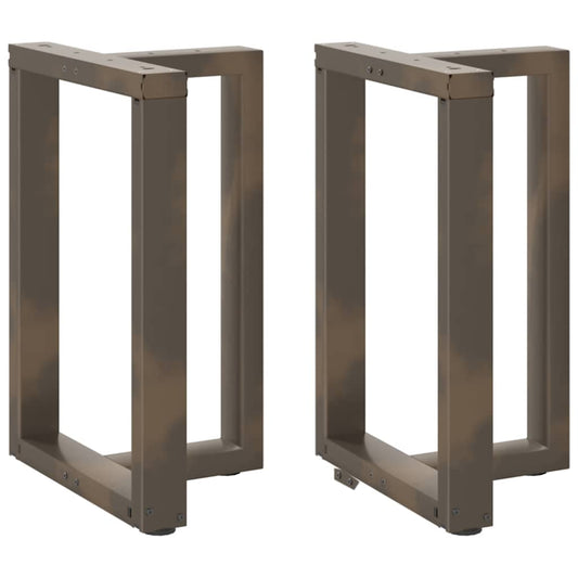 2 db fekete, T-alakú acél étkezőasztal láb 50x35x(72-73) cm