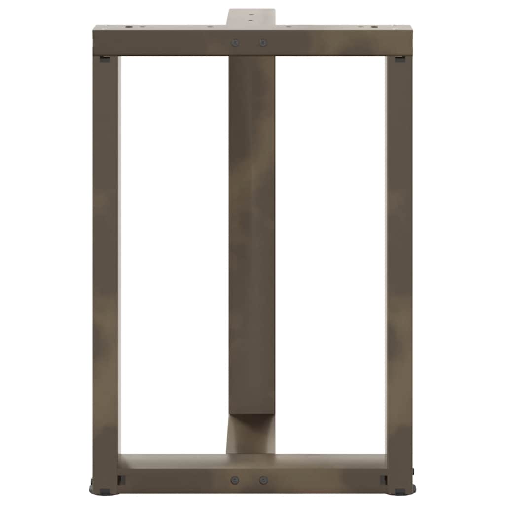 2 db fekete, T-alakú acél étkezőasztal láb 50x35x(72-73) cm