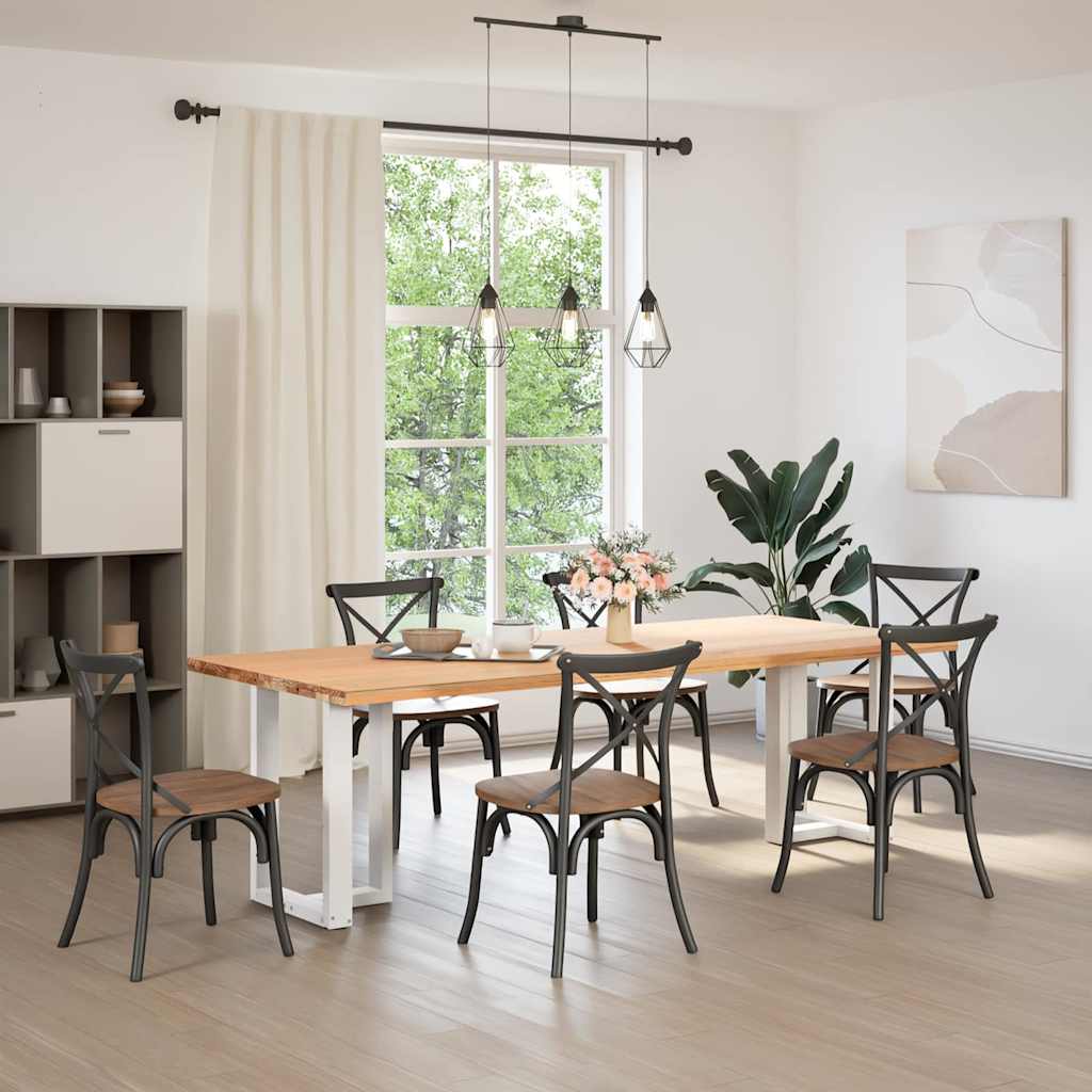 2 db fehér, T-alakú étkezőasztal láb 60x35x(72-73) cm acél étkezőasztal