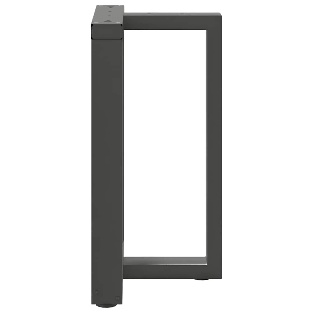 2 db antracitszürke, T-alakú acél étkezőasztal láb 60x35x(72-73) cm