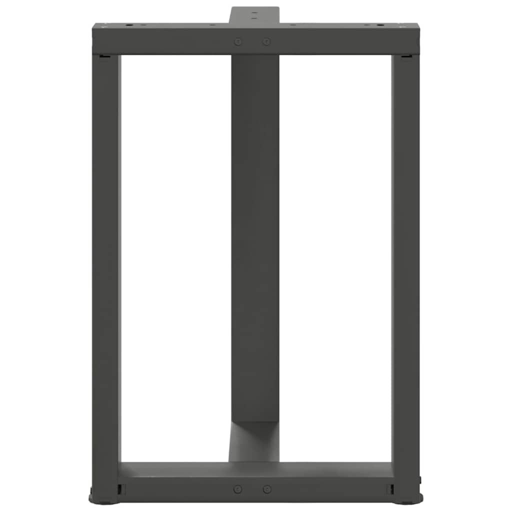 2 db antracitszürke, T-alakú acél étkezőasztal láb 60x35x(72-73) cm