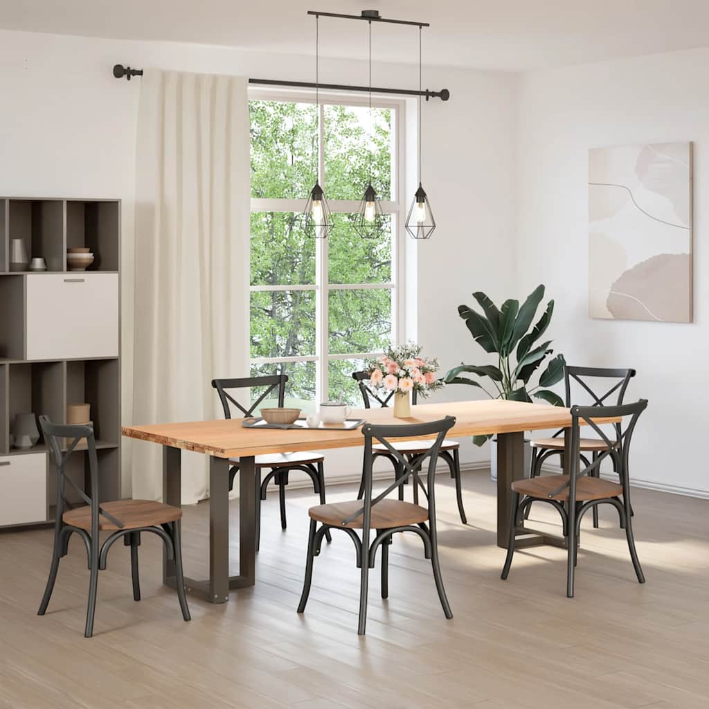 2 db fekete, T-alakú acél étkezőasztal láb 60x35x(72-73) cm