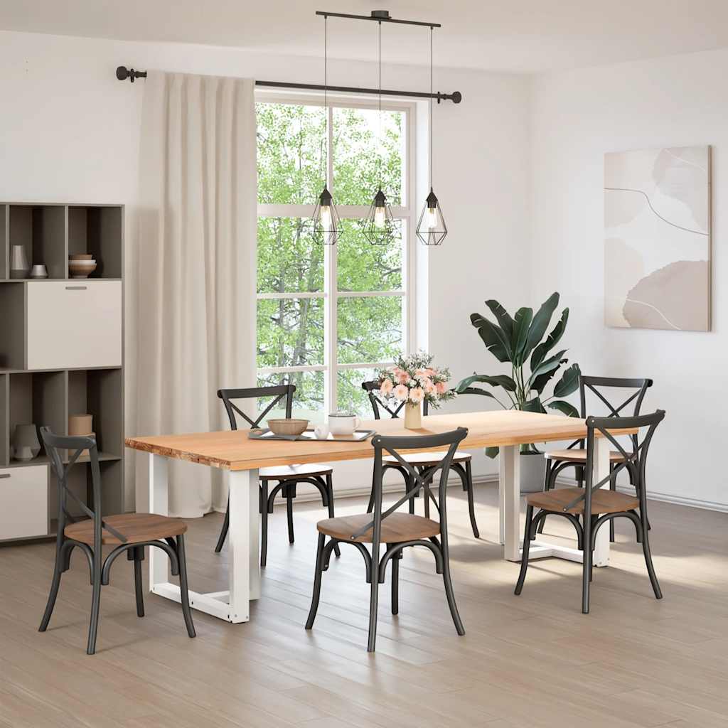 2 db fehér, T-alakú étkezőasztal láb 70x35x(72-73) cm acél étkezőasztal láb