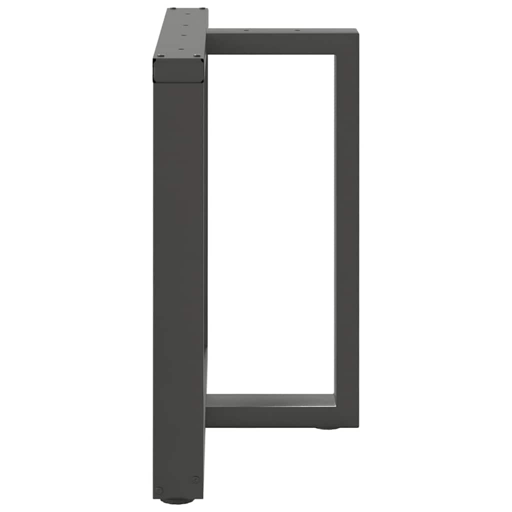 2 db antracitszürke, T-alakú acél étkezőasztal láb 70x35x(72-73) cm