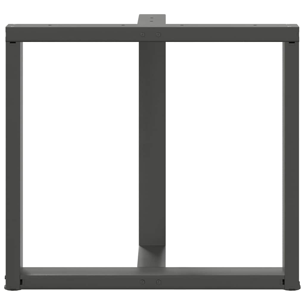 2 db antracitszürke, T-alakú acél étkezőasztal láb 70x35x(72-73) cm