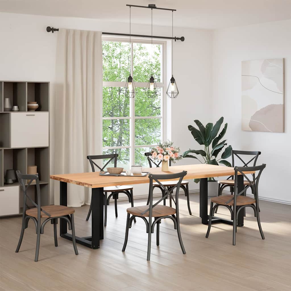 2 db fekete, T-alakú étkezőasztal láb 80x35x(72-73) cm acél étkezőasztal