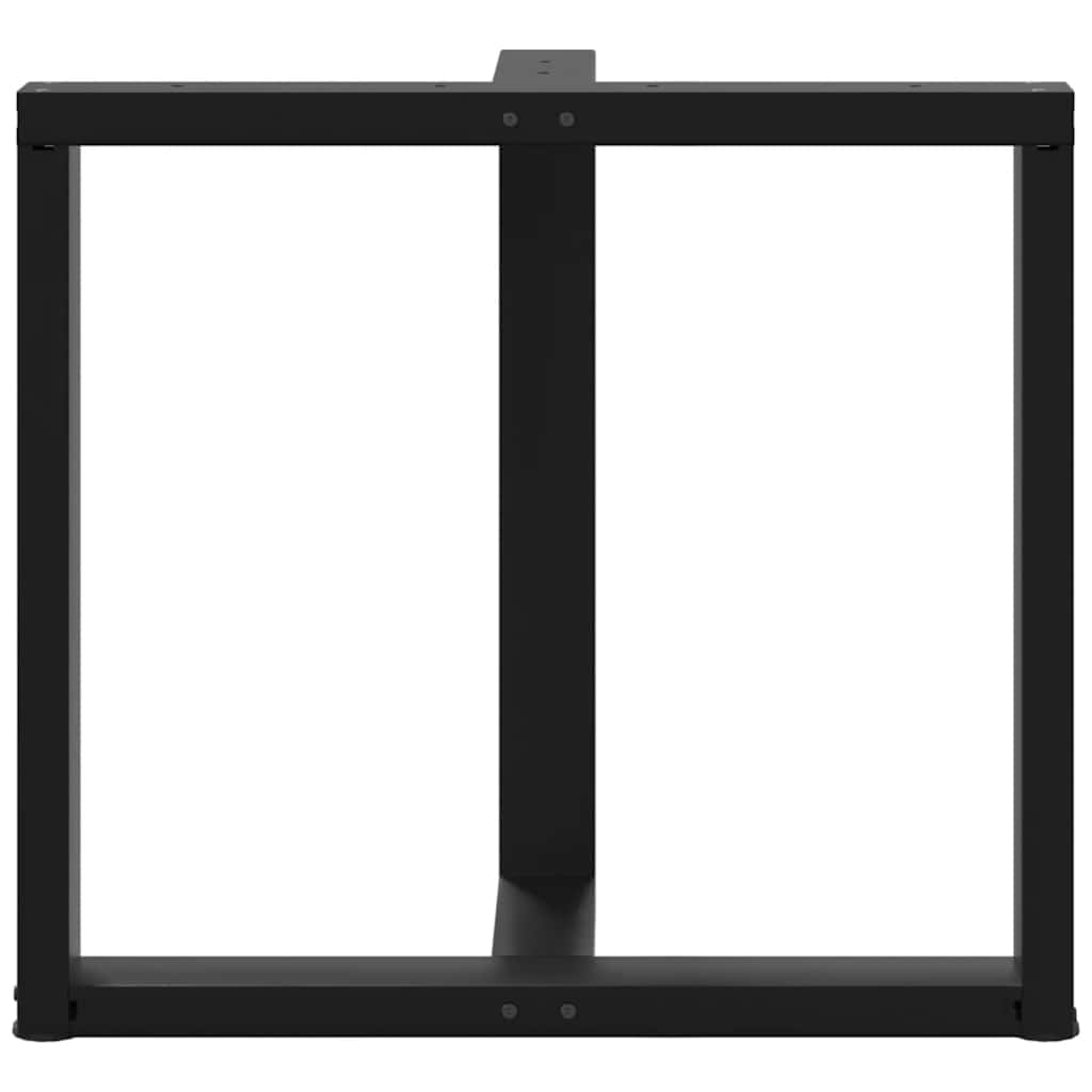 2 db fekete, T-alakú étkezőasztal láb 80x35x(72-73) cm acél étkezőasztal
