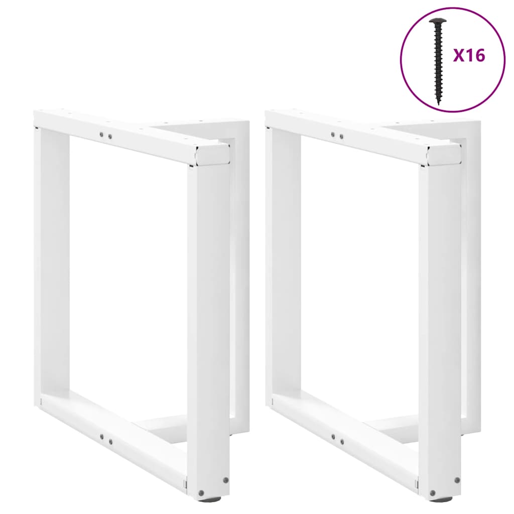 2 db fehér, T-alakú étkezőasztal láb 80x35x(72-73) cm acél étkezőasztal