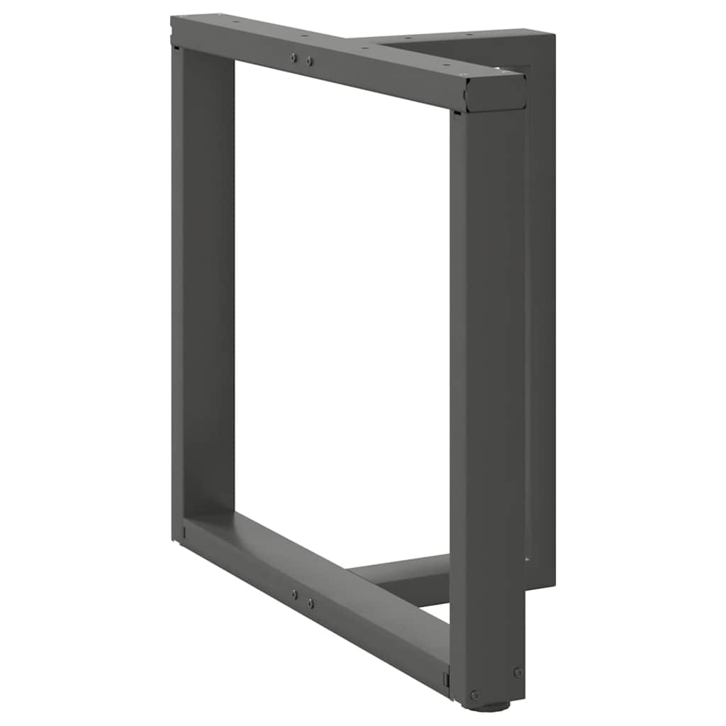 2 db antracitszürke, T-alakú acél étkezőasztal láb 80x35x(72-73) cm