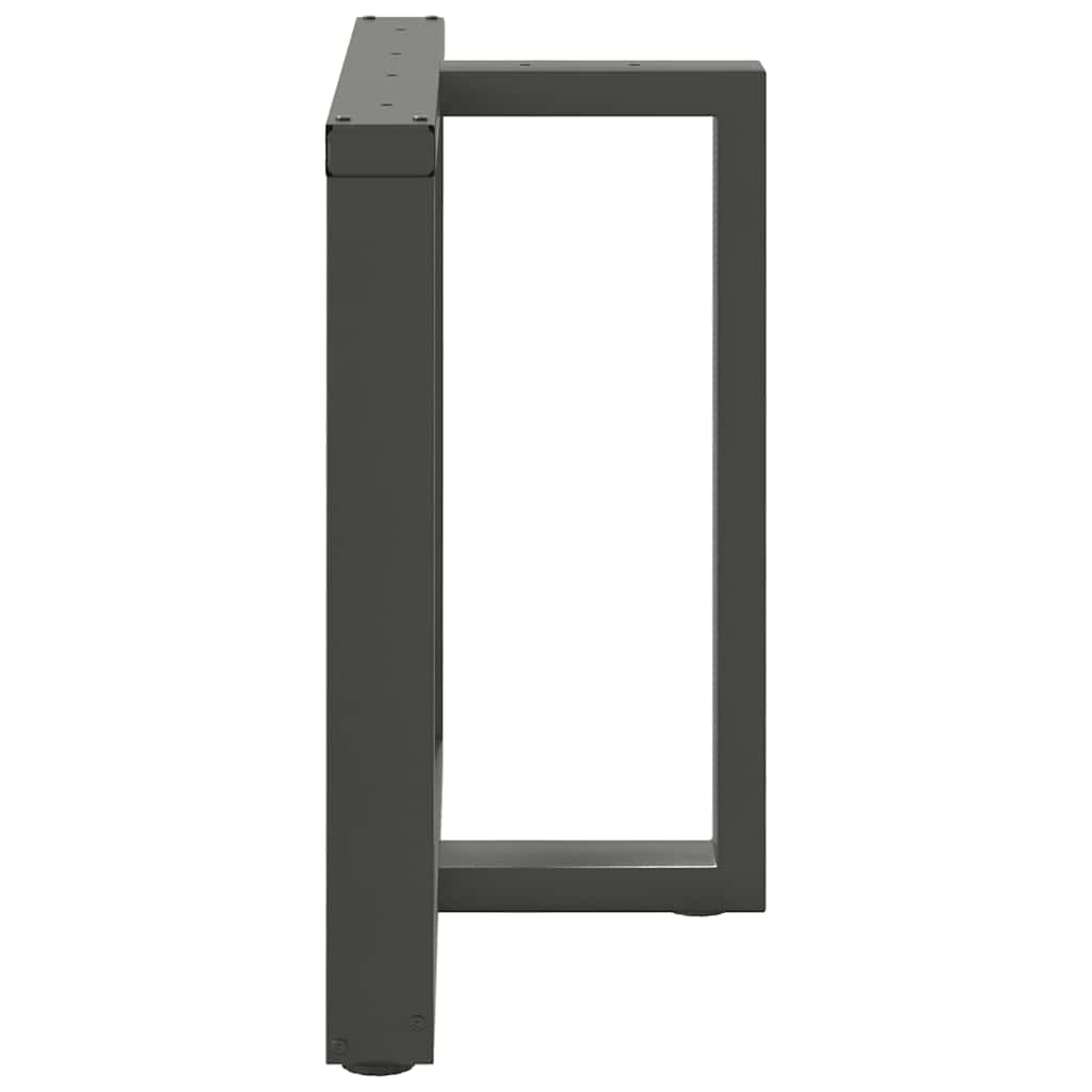 2 db antracitszürke, T-alakú acél étkezőasztal láb 80x35x(72-73) cm