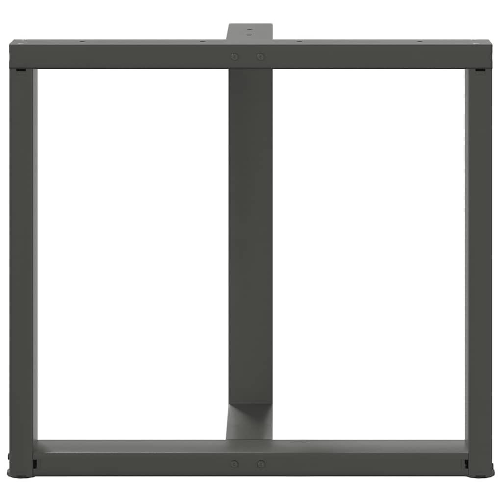 2 db antracitszürke, T-alakú acél étkezőasztal láb 80x35x(72-73) cm