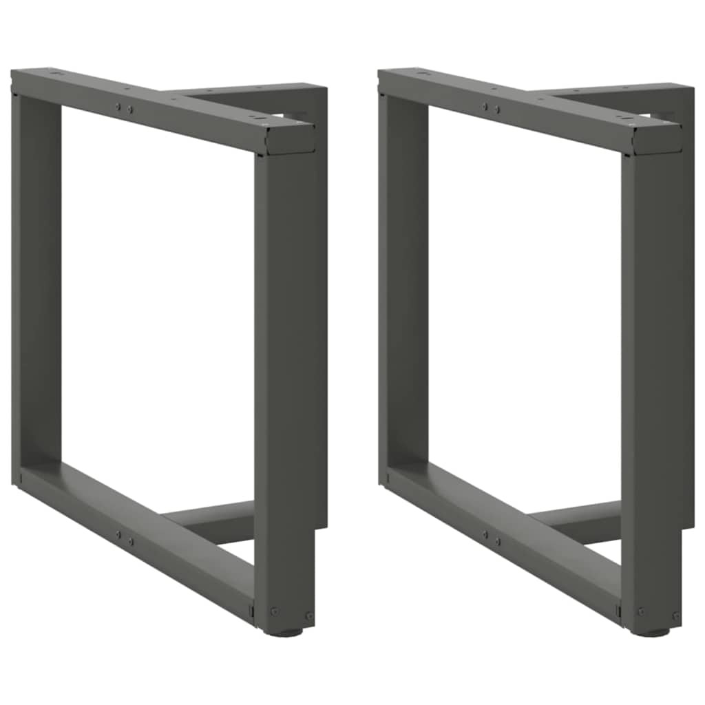 2 db antracitszürke, T-alakú acél étkezőasztal láb 90x35x(72-73) cm