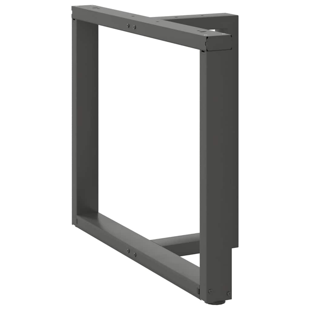 2 db antracitszürke, T-alakú acél étkezőasztal láb 90x35x(72-73) cm