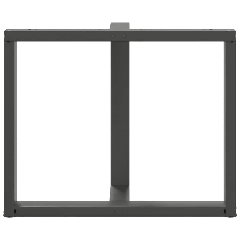 2 db antracitszürke, T-alakú acél étkezőasztal láb 90x35x(72-73) cm