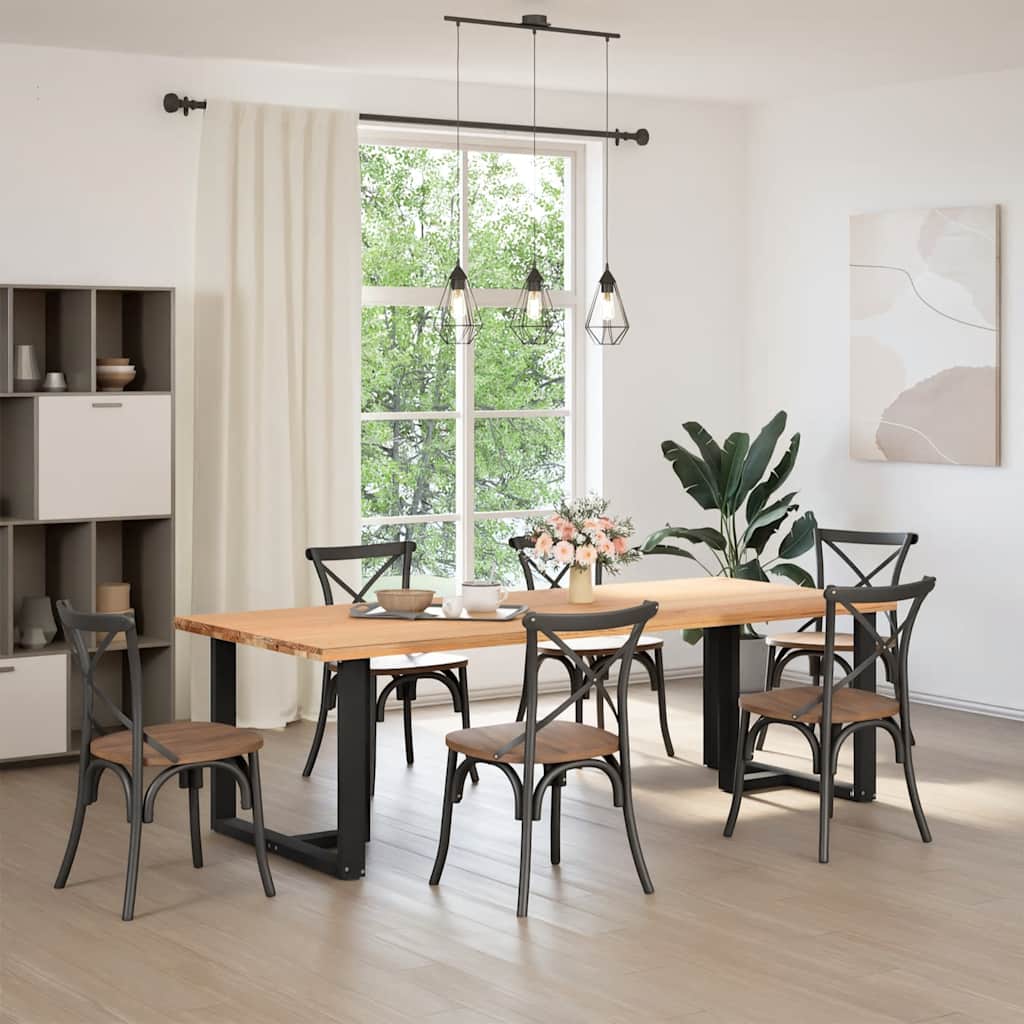 2 db T-alakú étkezőasztal láb fekete 100x35x(72-73) cm acél étkezőasztal