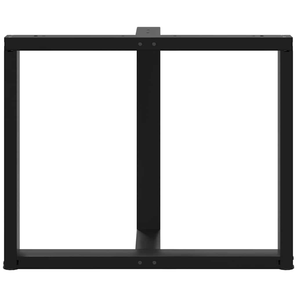 2 db T-alakú étkezőasztal láb fekete 100x35x(72-73) cm acél étkezőasztal