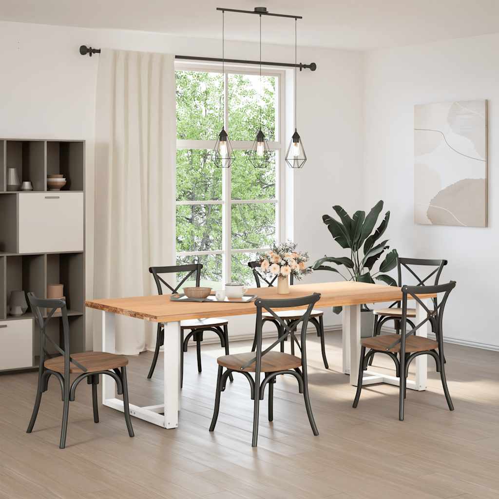 2 db fehér, T-alakú étkezőasztal láb 100 x 35 x (72-73) cm acél