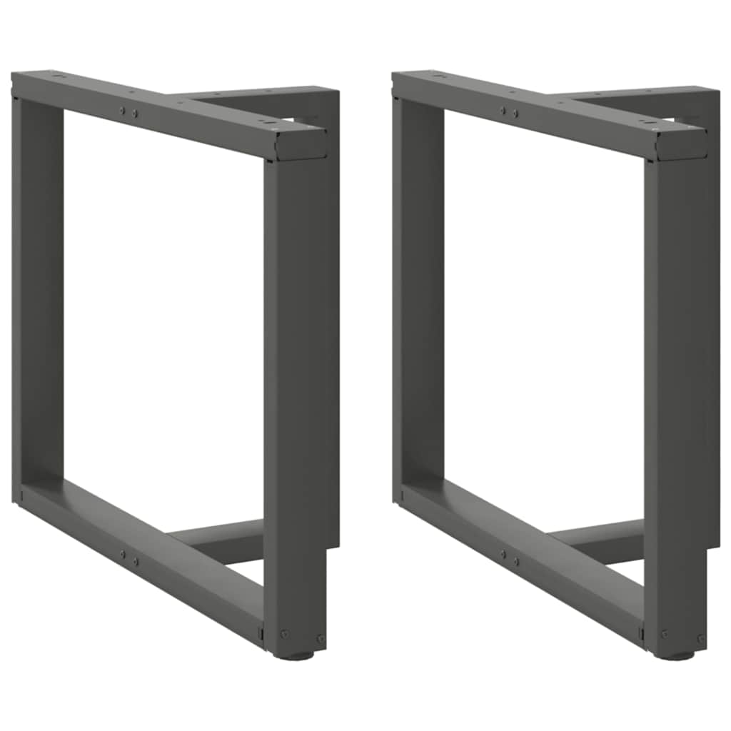 2 db antracitszürke, T-alakú acél étkezőasztal láb 100x35x(72-73) cm