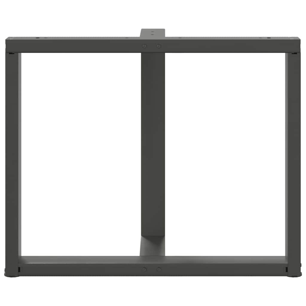 2 db antracitszürke, T-alakú acél étkezőasztal láb 100x35x(72-73) cm