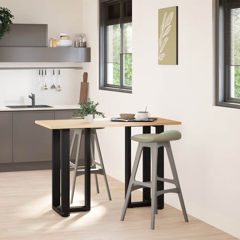 2 db fekete, T-alakú acél bárasztalláb 40x35x(90-91) cm