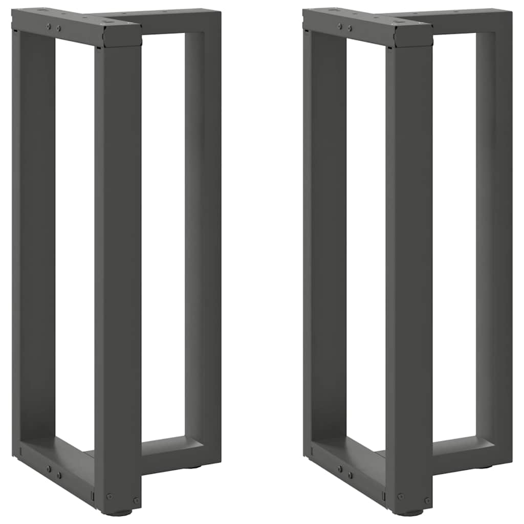 2 db antracitszürke T-alakú acél bárasztalláb 40x35x(90-91) cm