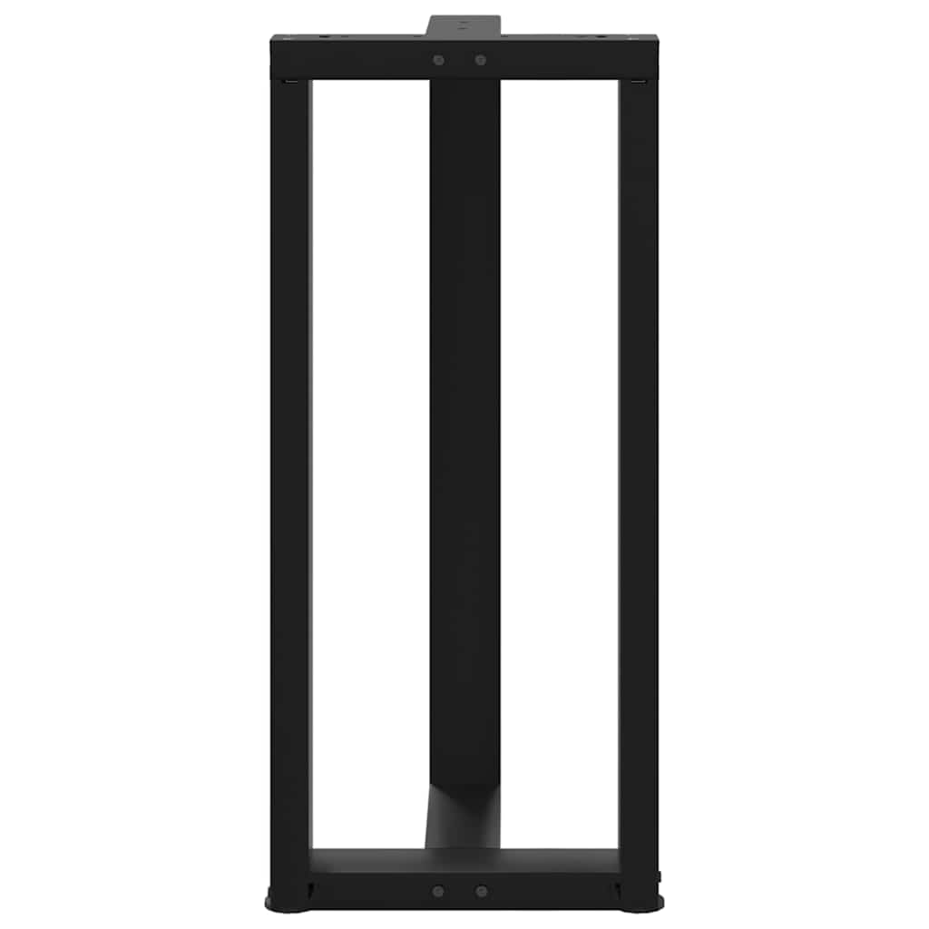 2 db fekete, T-alakú acél bárasztalláb 50x35x(90-91) cm