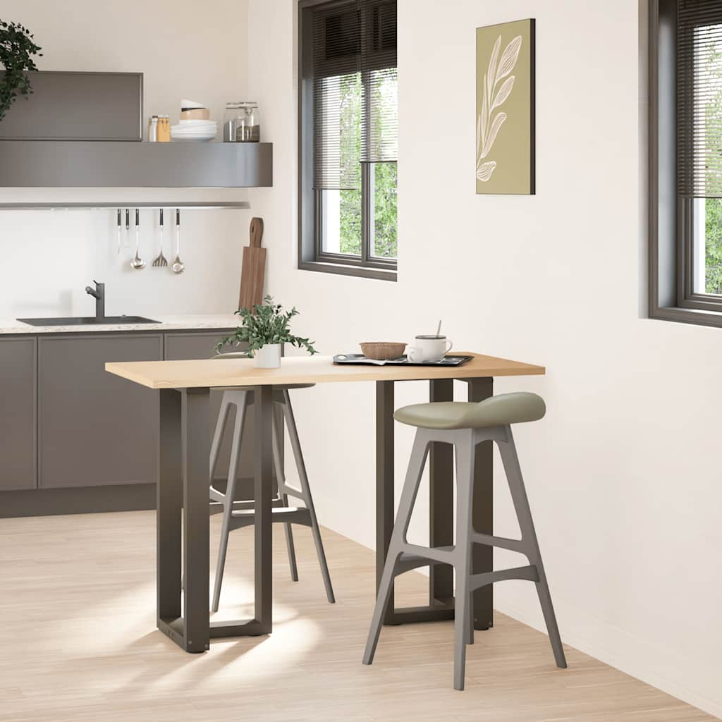 2 db fekete, T-alakú acél bárasztalláb 50x35x(90-91) cm
