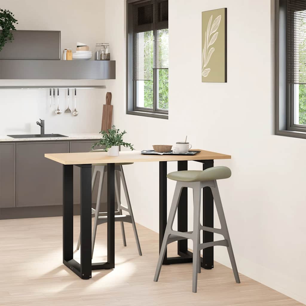 2 db fekete, T-alakú acél bárasztalláb 60x35x(90-91) cm