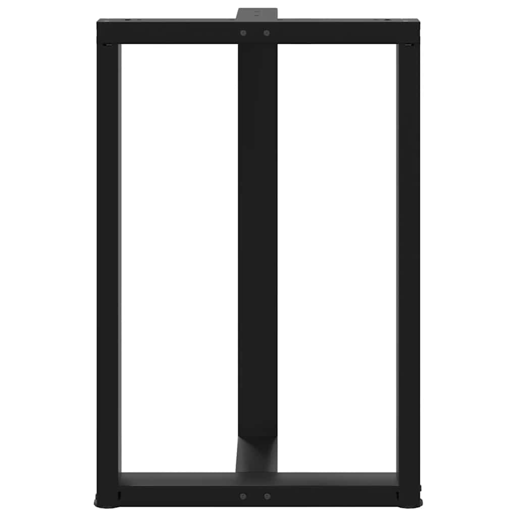 2 db fekete, T-alakú acél bárasztalláb 60x35x(90-91) cm