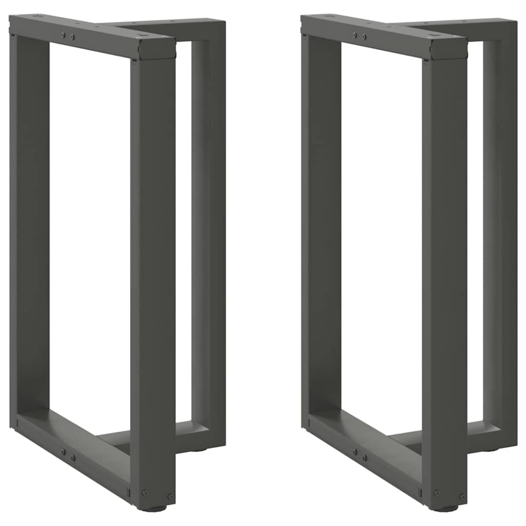 2 db antracitszürke T-alakú acél bárasztalláb 60x35x(90-91) cm