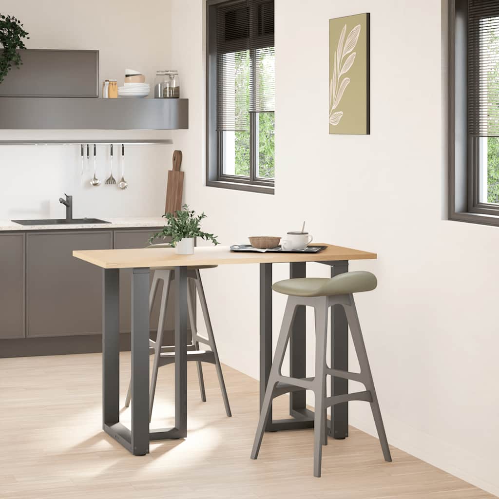 2 db antracitszürke T-alakú acél bárasztalláb 60x35x(90-91) cm