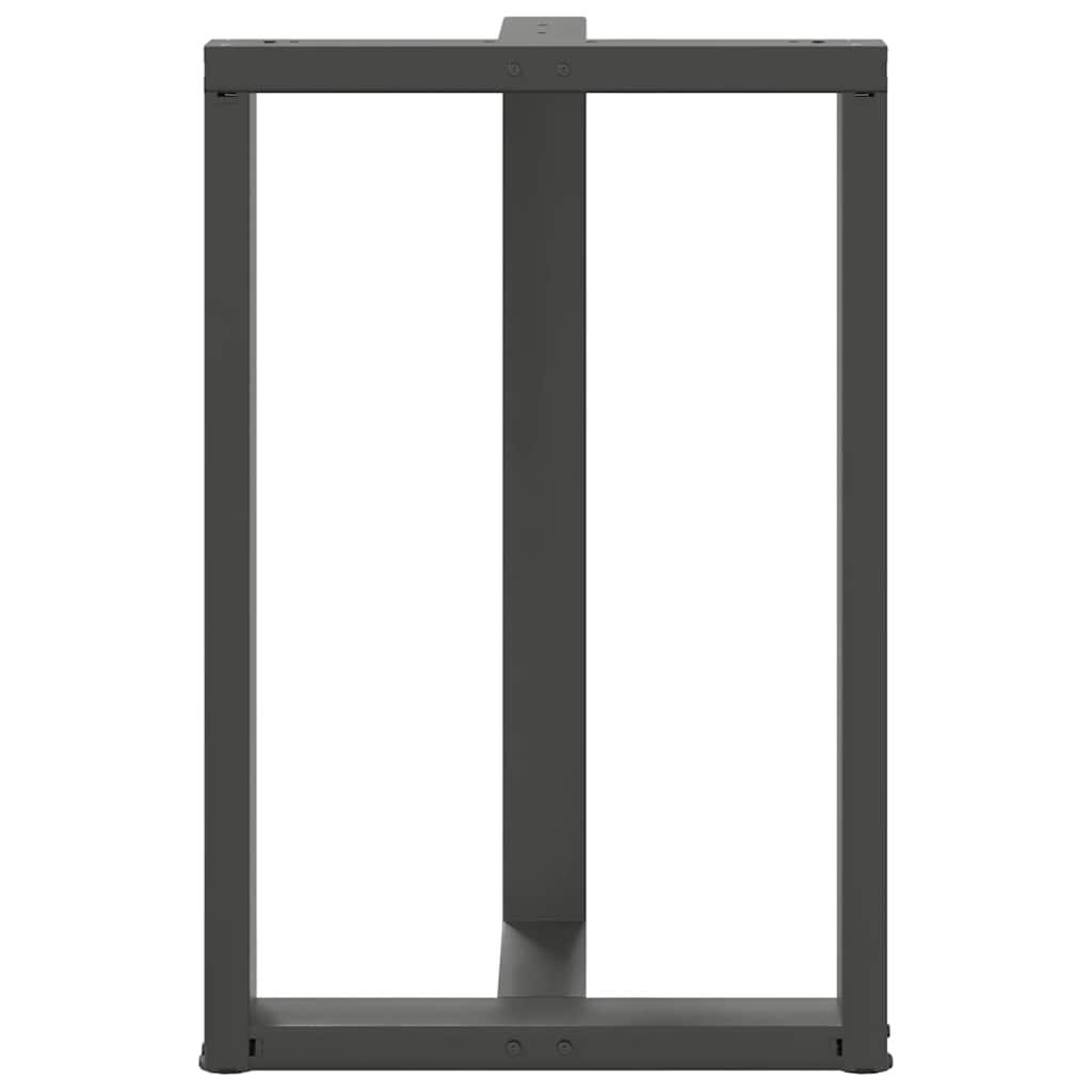 2 db antracitszürke T-alakú acél bárasztalláb 60x35x(90-91) cm