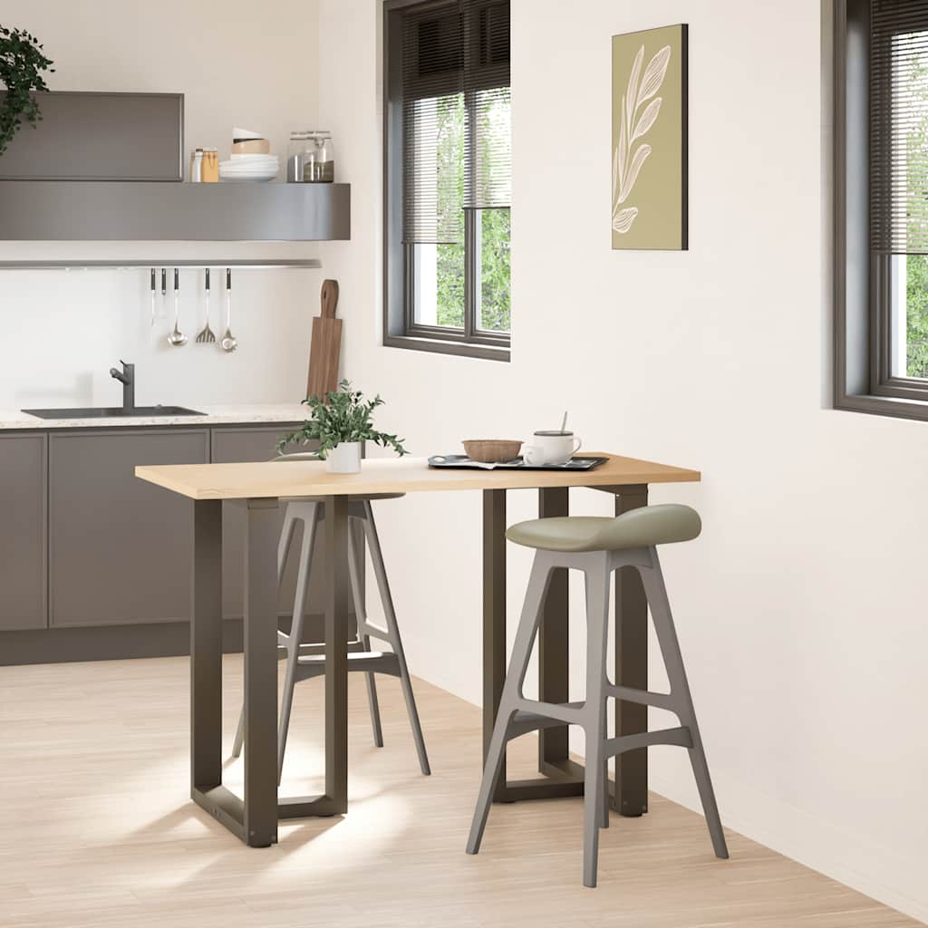 2 db fekete, T-alakú acél bárasztalláb 60x35x(90-91) cm