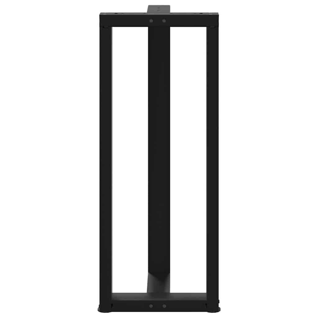 2 db fekete, T-alakú acél bárasztalláb 40x35x(100-101) cm
