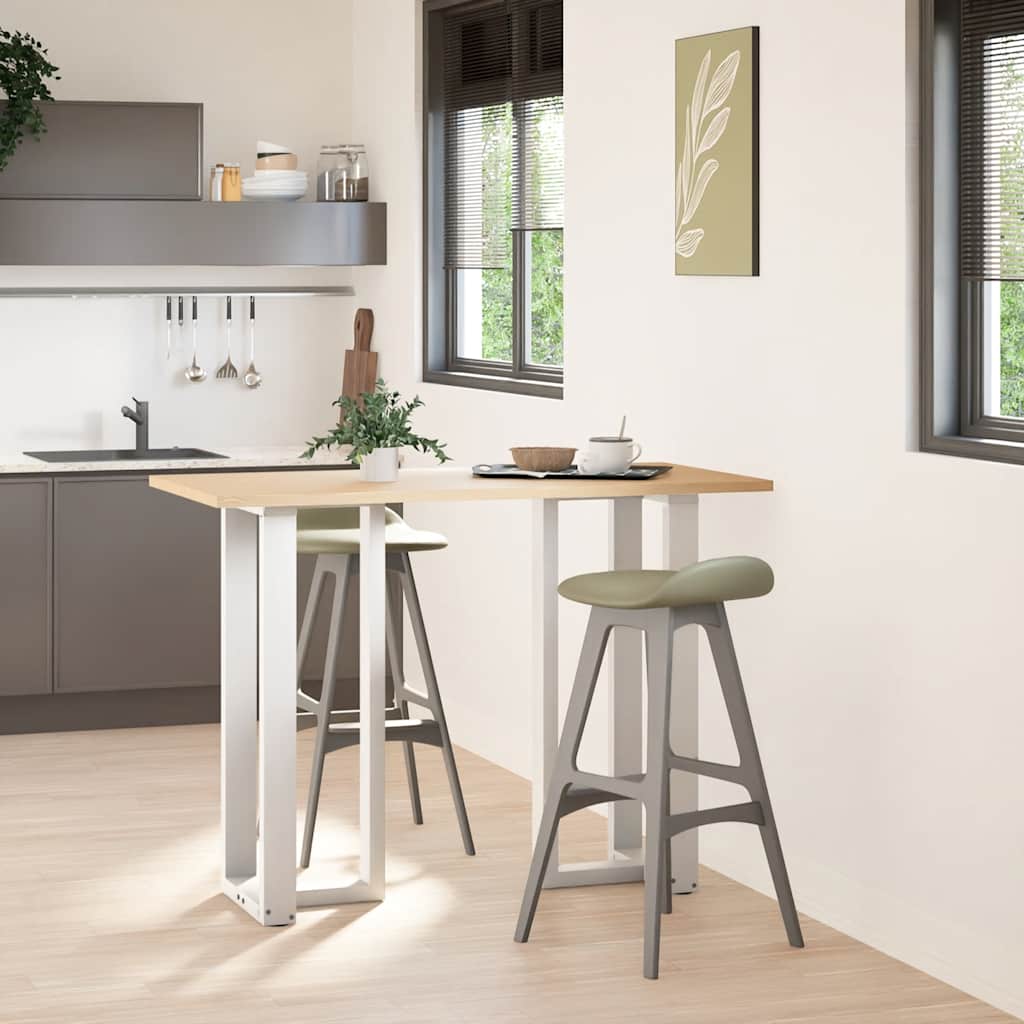 2 db T-alakú bárasztalláb, fehér, 40x35x(100-101) cm, acél