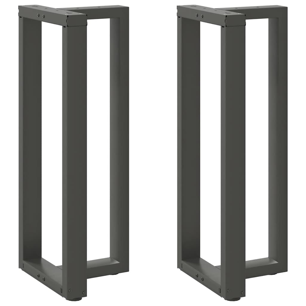 2 db antracitszürke T-alakú acél bárasztalláb 40x35x(100-101) cm