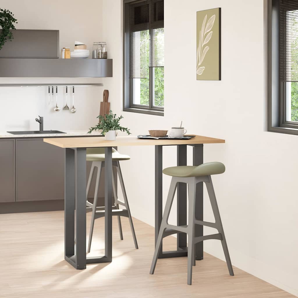 2 db antracitszürke T-alakú acél bárasztalláb 40x35x(100-101) cm
