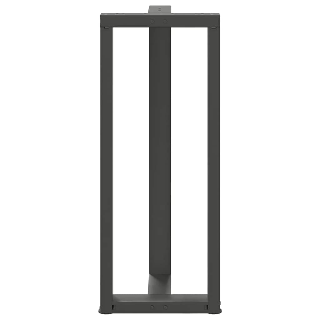 2 db antracitszürke T-alakú acél bárasztalláb 40x35x(100-101) cm