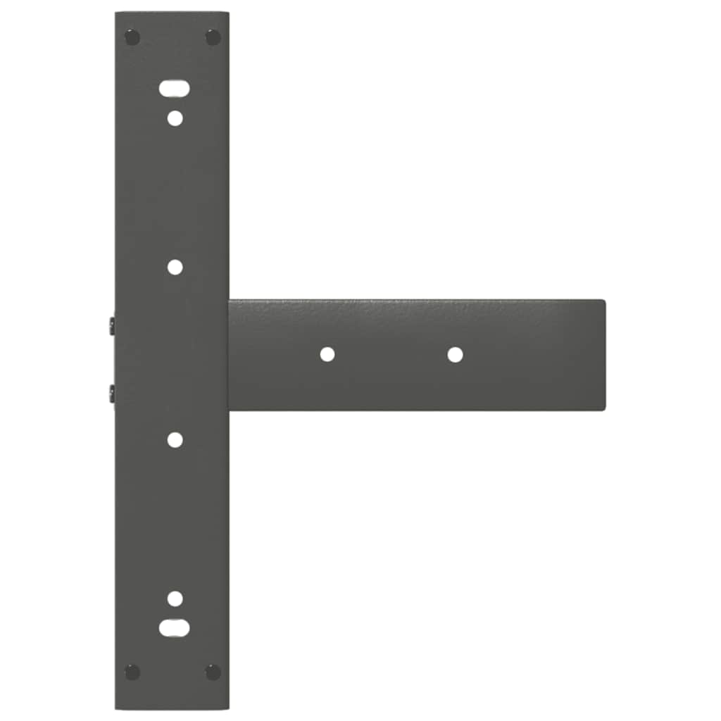 2 db antracitszürke T-alakú acél bárasztalláb 40x35x(100-101) cm